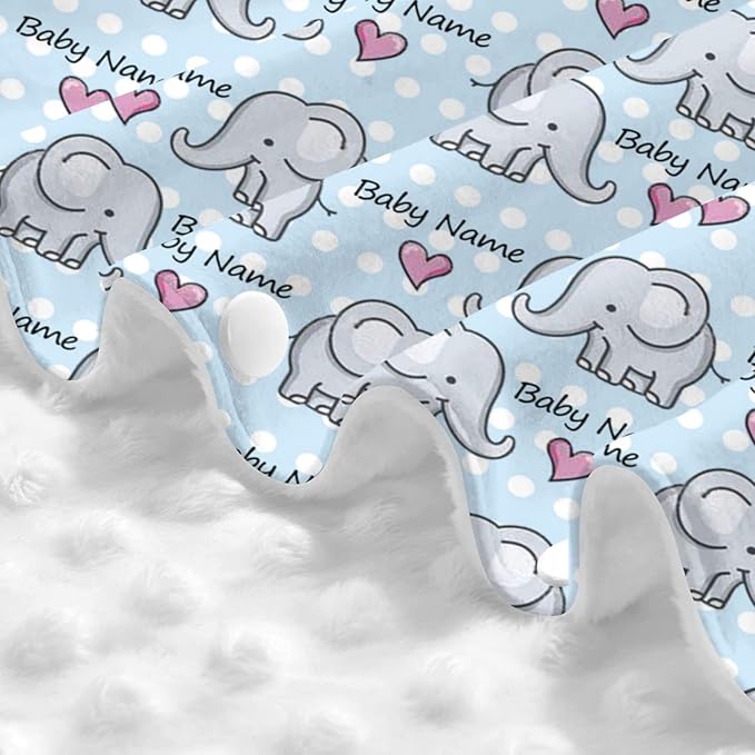 Personalized Elephant and Heart Baby Infant Car Seats Canopy for Babies with Name, Custom Car Seat Covers for Baby Boys Girls, Peekaboo Minky Nursing Breastfeeding Stroller Canopies for Newborn