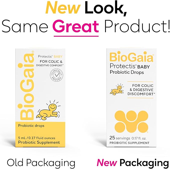 BioGaia Baby Probiotic Drops - Baby Essentials for Colic & Gas Relief, Safe for Newborns, Reduces Crying, Fussing, Colic, Gas, Spit-ups and Constipation, No allergens, Dairy, Soy, Gluten, or Sugar