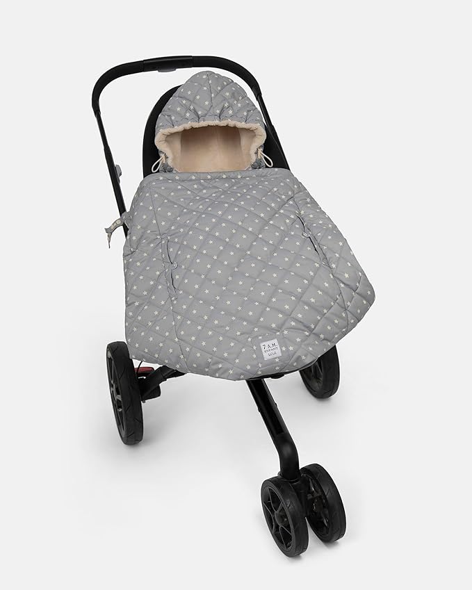 7AM Enfant Baby Carrier Cover - K-Poncho Universal Fit Winter Ultra Soft Plush Lining, Water Repellent Bunting Bag with Adjustable Hood, Multifunctional Stroller & Car Seat Blanket Cover | (0-3T)