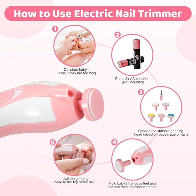 Baby Grooming Kit, 29 in 1 Portable Baby Safety Care Set and Baby Electric Nail Trimmer Set, Newborn Nursery Cleaner Essentials Health Care Set for Infant Toddlers Boys Girls, Baby Grooming Care