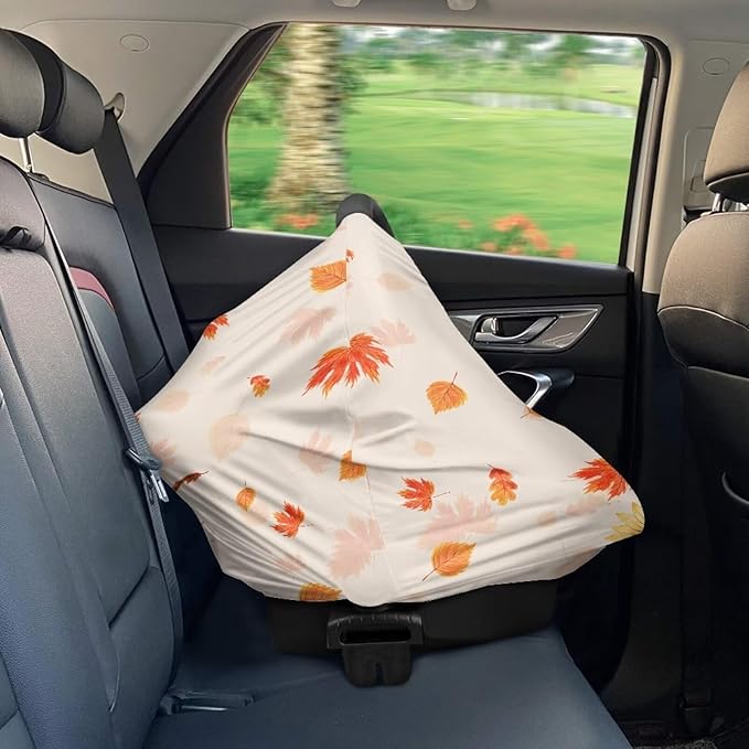 AFPANQZ Maple Cat Nursing Cover Breastfeeding Covers Stretchy Babies Car Seat Cover Gender Neutral Soft Breathable Infant Carseat Canopy Shopping Cart Stroller Canopy for Baby