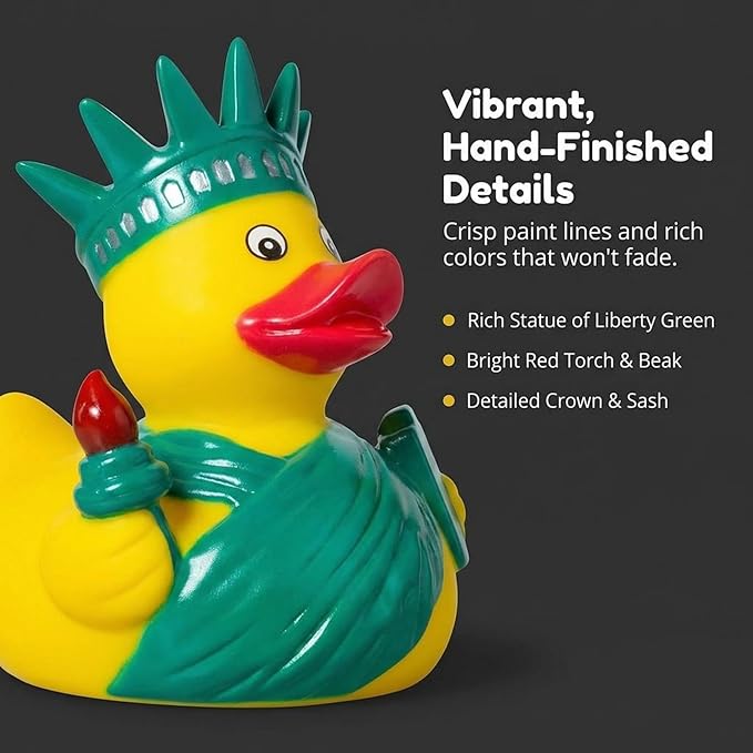 Artisan Owl New York City Souvenir 4" Yellow Rubber Duck (Statue of Liberty Rubber Duck)