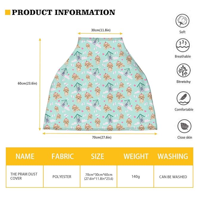 Biyejit Rainbow Clouds Stars Baby Stuff Car Seat Covers Baby Multi-Use Car Seat Canopy Carrier Cover, Breathable Breastfeeding Cover Boys & Girls