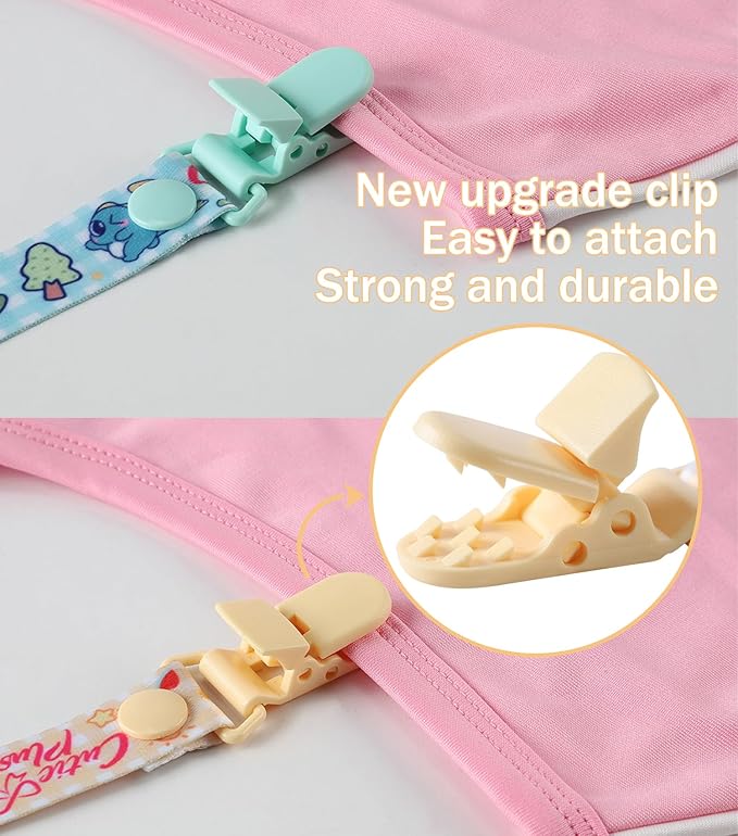 CutiePlusU Adult Pacifier Clip Adult Size Anyard Holder Clips 2 Pack-Pet Series