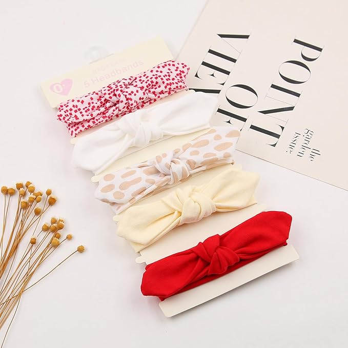 KIDOCHEESE Baby Headbands Soft Stretchy Baby Girl Bows Newborn Infant Toddler Headwrap Hair Accessories
