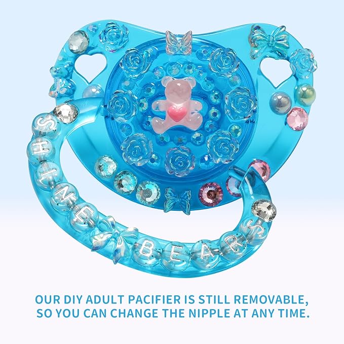 CutiePlusU Adult Sized Pacifier Dummy Crystal DIY Handmade