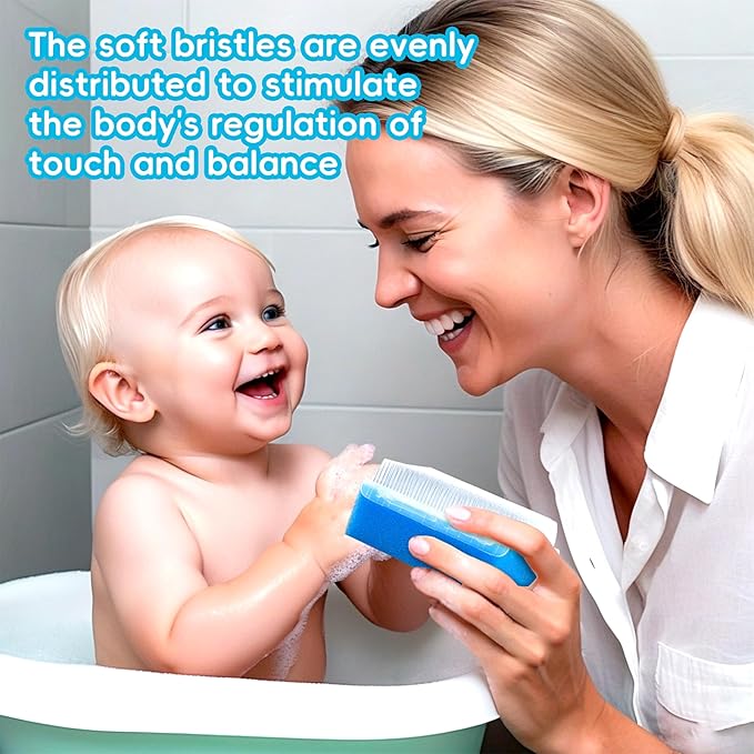 Cradle Cap Brush for Babies, 5Pcs Cradle Cap Treatment Set with Soft Bristle Brushes Silicone Scrubber Fine-Tooth Comb for Newborn Bathing Essentials Baby Brush and Comb Set (Blue)