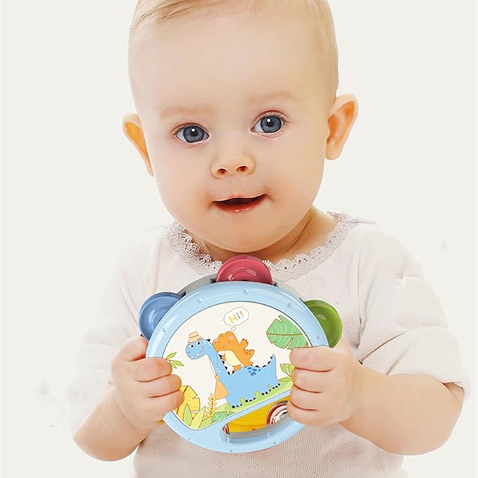 8pcs Baby Rattles Toys Set for 3+ Months,Easy-Grasp Ball,Plastic Ringdrum,Barbell Rattles,Shakers and Teethers,BPA-Free,Lightweight,Unisex,Baby Gift