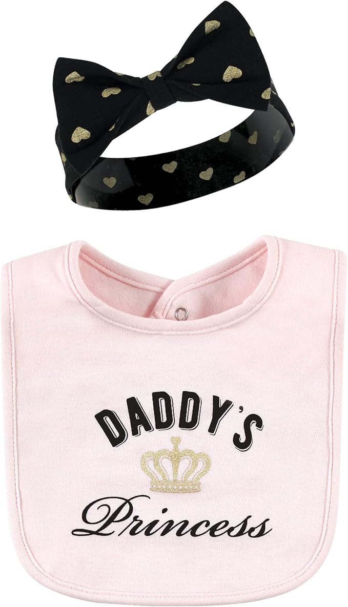 Hudson Baby Unisex Baby Cotton Bib and Headband Set