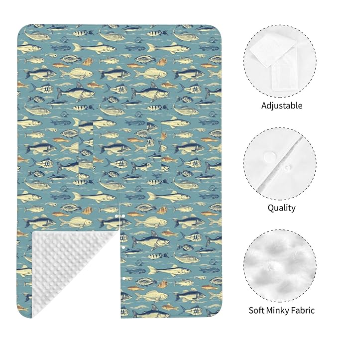 Ocean Fish Baby Car Seat Canopy Nursing Cover for Newborn Car Seat Breastfeeding Covers Blanket Newborn Shower Gift