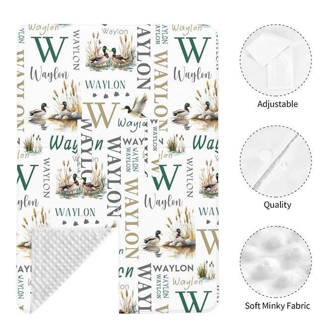 Personalized Mallard Baby Car Seat Cover for Boys, Custom Wild Duck Strollers Carseat Canopy with Name, Nursing Covers for Breastfeeding, Car Seat Canopies for Newborn Infant, New Mom Gifts