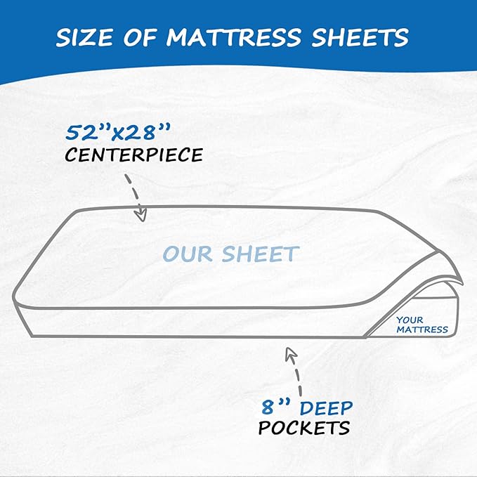 Crib Sheets Girl, 2 Pack Baby Crib Sheets for Standard Crib Mattress & Toddler Bed Mattress, Snug Fit Breathable Soft Fitted Crib Sheet, Blue & Pink