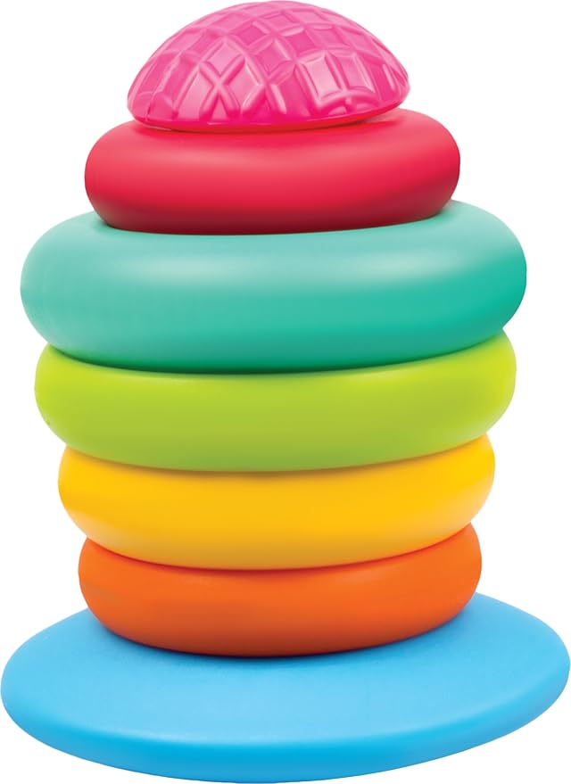 Funskool Stack A Ring – Baby Stacking Toy with 6 Colorful Grooved Rings (No Center Rod), Safe Educational Toy for Toddlers to Learn Motor Skills, Coordination & Colors – for Ages 12 Months+
