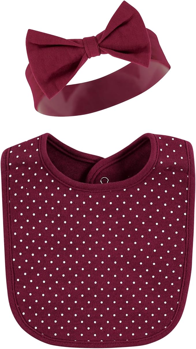 Hudson Baby Unisex Baby Cotton Bib and Headband Set