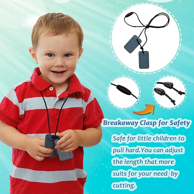 Sensory Chew Necklace for Kids, Oral Motor Aids Chewy Necklace Sensory for Boys Girls with Autism, ADHD, SPD Needs, Oral chew Toys for Sensory Made of Food Grade Silicone BPA Free