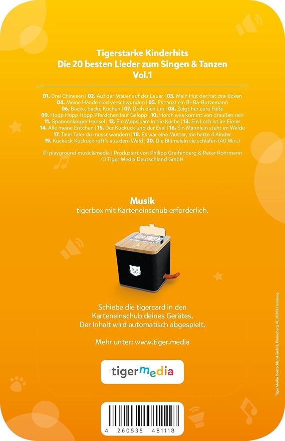 Tigerbox 4168 tigercard-The 20 Best Songs for Singing & Dancing