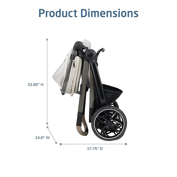 Maxi-Cosi Zelia Pro 5-in-1 Travel System with Mico Pro Infant Car Seat, Baby Stroller Combo, Reversible Seat, Large Wheels, Adjustable Handle, Newborn to Toddler, Lightweight, Classic Oat