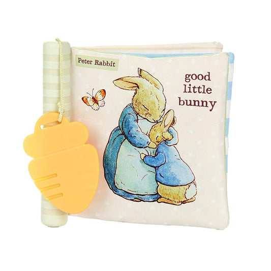 Beatrix Potter Peter Rabbit Soft Teether Book with Sensory Spine and Carrot Toy