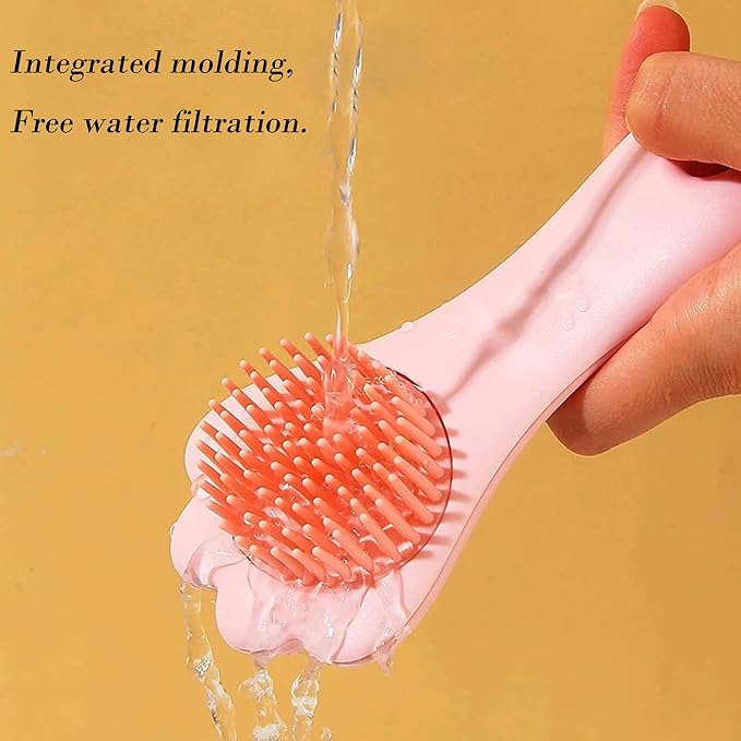 Baby Hair Brush,Toddler Hair Comb,Baby Hair Brush Comb Set,Small Cute Comb for Wet Dry Hair - Silicone Gentle Bath Brush Scalp Massager Brush for Newborns Toddlers Perfect Baby Registry Gift (Pink)