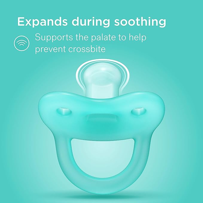 Smilo Newborn Baby Pacifier - 3 Pack of Orthodontic Pacifiers for Babies from 0-2 Months - Expands to Support The Palate During Soothing - BPA-Free - Pink
