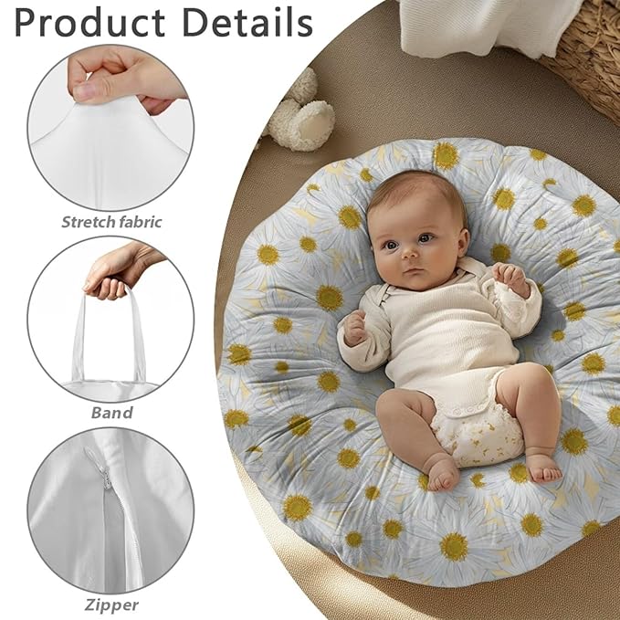 Multi Daisy Newborn Lounger Cover Lounger Cover for Boys Girls Comfy Fit Infant Lounger for Baby, Infant Removable Slipcover Stain Resistant and Scratch Resistant