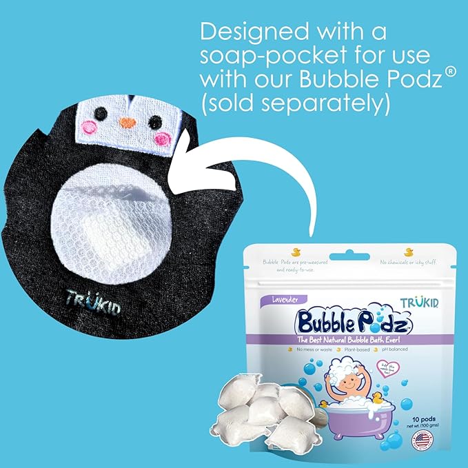 TruKid Vanilla Bubble Podz & BubbleGlove Set – Includes Bubble Bath Pods and 2 Wash Gloves for Parent and Child