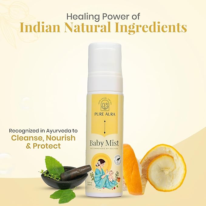 Baby's Summer Protection Bundle, Ayurvedic Sunscreen, Cooling Mist & Moisturizing Lotion, Natural Sun Safety & Hydration for Newborns & Toddlers, Paraben-Free