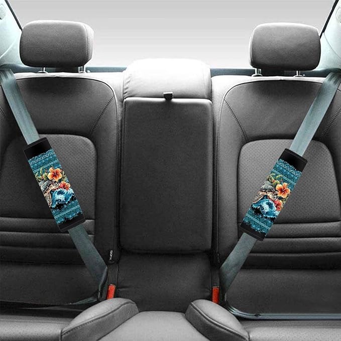 Sea Turtles Seat Belt Cover Pad for Kids Carseat Straps Covers Soft Car Seat Shoulder Strap Pads Seatbelt Straps Cover 2 Packs Car Seat Belt Cover Pad Auto Seat Belt Cushion Pads
