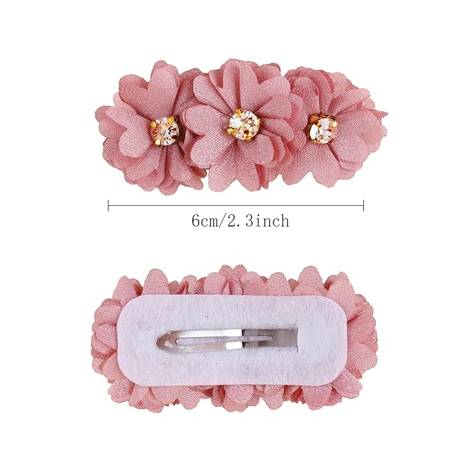 Flower Hair Clips Set-Cherrboll 10pcs Floral Hair Bow Accessories for Baby Girl Toddles Teen Gifts