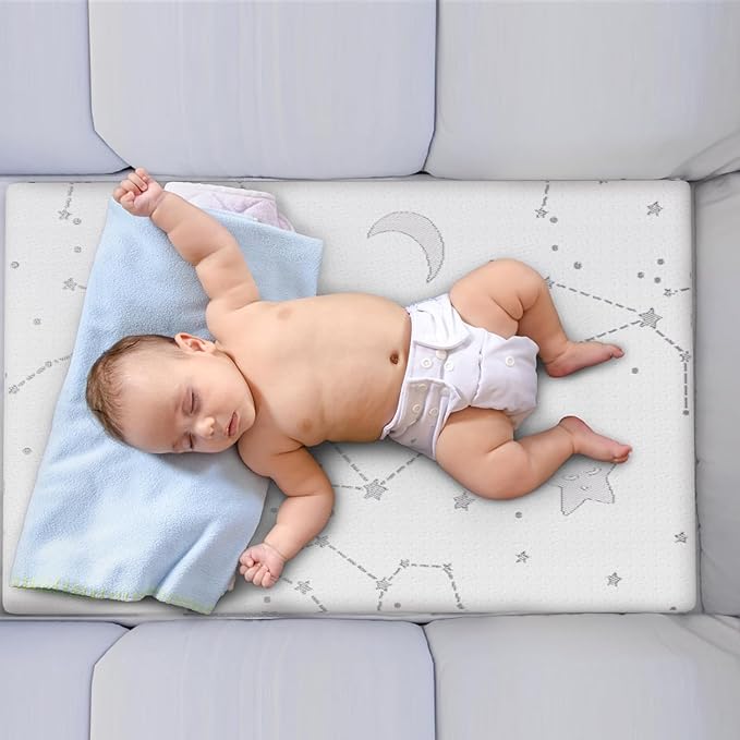 YENING Pack and Play Mattress Topper Baby Pack N Play Mattresses for Playpen and Playard with Washable Cover 38"x26"x1", 1 Pack Firm Foam