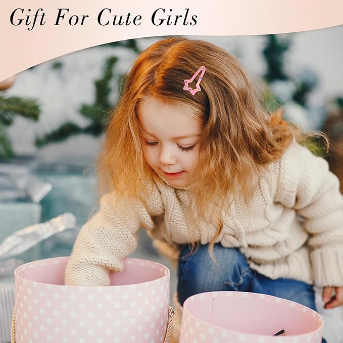 obeoby 82 Pcs Colorful Hair Clips for Girls, 5 Shapes Cute Metal Snap Hair Clips Heart Star Butterfly Barrettes for Kids Baby Toddlers Accessories Daughter Birthday Gifts Graduation