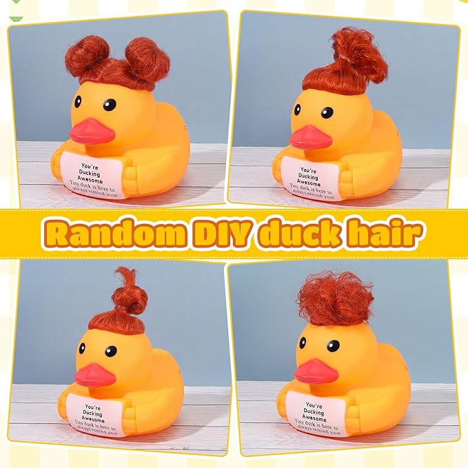 Civaner 7 Inch Emotional Giant Rubber Duck Big Jumbo Positive Yellow Duck Inspirational Gift Large Duckling Toy with Squeaky Sound for Men Coworker Colleges Graduation (Who You are)