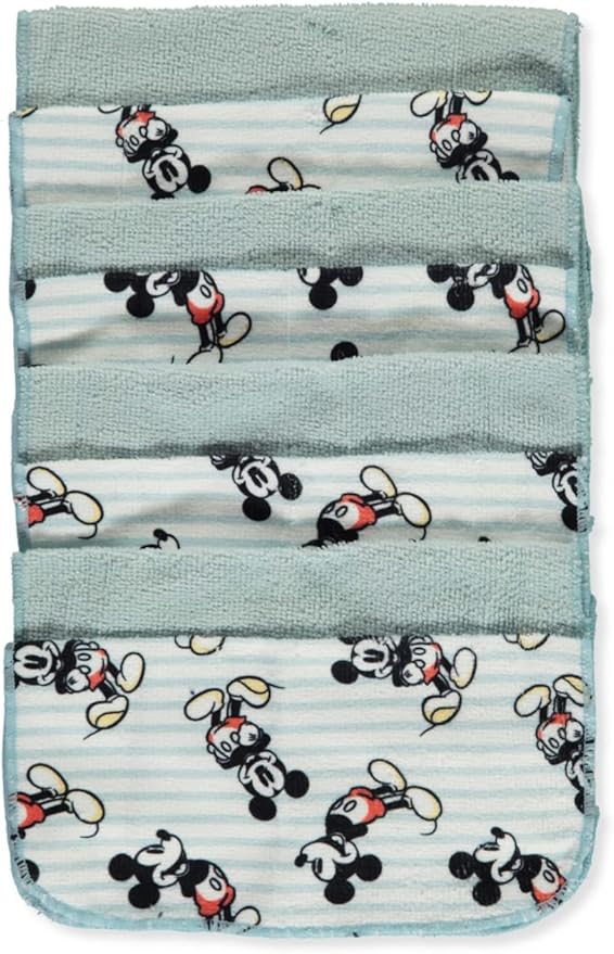 Disney Baby Big Boys' 8-Pack Mickey Mouse Washcloths Set - White/Multi, one Size