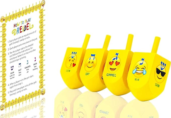 The Dreidel Company Hanukkah Dreidel Hebrew & English Transliteration Draydel (2-Pack) (24-Pack)