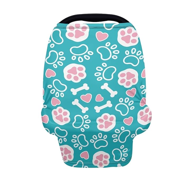 Cute Paws Nursing Breastfeeding Covers Dust Cover Soft Multifunctional Breathable Stroller Canopy Covers for Babies Privacy Protection Breastfeeding Scarf