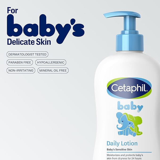 Cetaphil Baby Daily Lotion with Organic Calendula |Vitamin E | Sweet Almond & Sunflower Oils |13.5 Fl. Oz