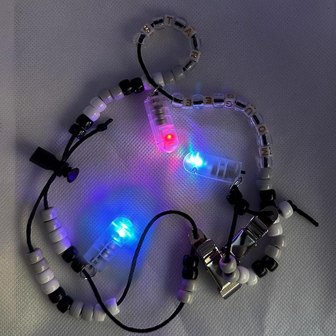 Mougee Flow Star Clip - Carry Your Flow Star Around in Style - Adjustable Length, Heavy Duty Clips, LED Light (Zebra Candy)