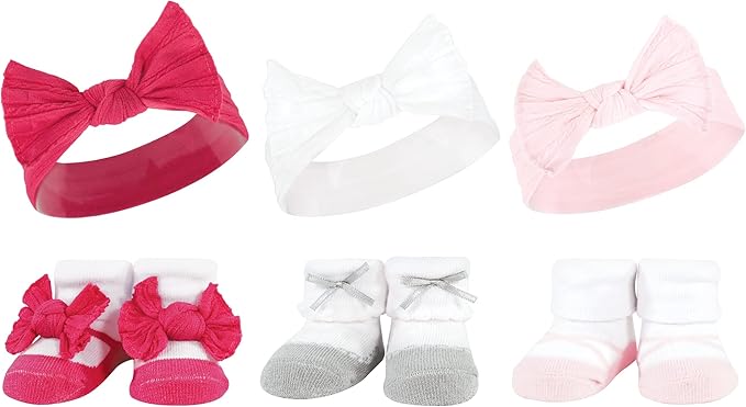 Hudson Baby Girl's Headband and Socks Giftset