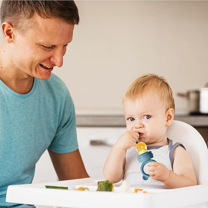 BIGSPINACH Baby Food Feeder Pacifier with Breast Milk Popsicle Teether-Silicone Forage Feeder for Babies-Breastmilk Storage Container and Freezer Tray-Teething Popsicle Molds for Soothing Relief