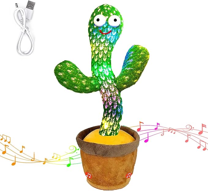 Dancing Talking Cactus Toy, Repeats What You Say Mimicking Recording Cactus Toy, Singing 120 Songs Toddler Toys Gifts Birthday Toys for Kids