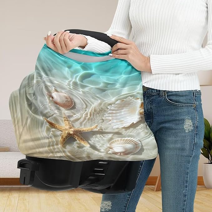 Beach Car Seat Cover Baby Privacy Nursing Covers,Breathable Breastfeeding Cover,Multi-use for Mother Nursing Apron Unverisal Fit Car Canopy Covers