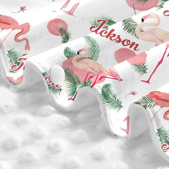 Personalized Car Seat Covers for Babies Custom Name Car Seat Canopy for Newborn Baby Boys Girls 2 in 1 Mom Nursing Breastfeeding Covers Flamingo Minky Baby Carrier Covers with Peekaboo Opening