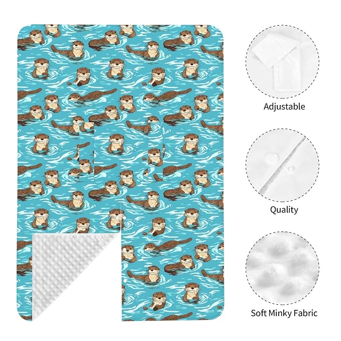 Ocean Adorable Otters Baby Car Seat Canopy Nursing Cover for Newborn Car Seat Breastfeeding Covers Blanket Newborn Shower Gift
