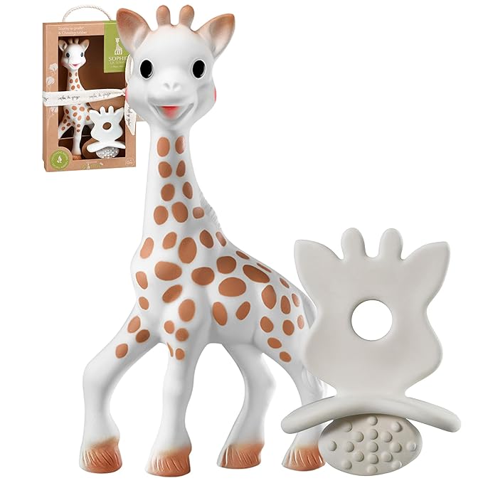 So'pure Sophie la Girafe & Chewing Rubber Set | Born in Paris | Since 1961 | Designed with Natural Rubber to Soothe & Awaken All 5 Senses