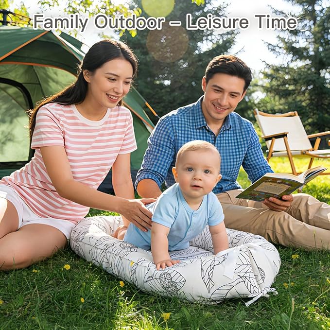 Infant Support Cushion | Organic Cotton Infant Support Cushion | Reversible, Adjustable & Portable Floor Cushion | Soft, Breathable, Washable Cover