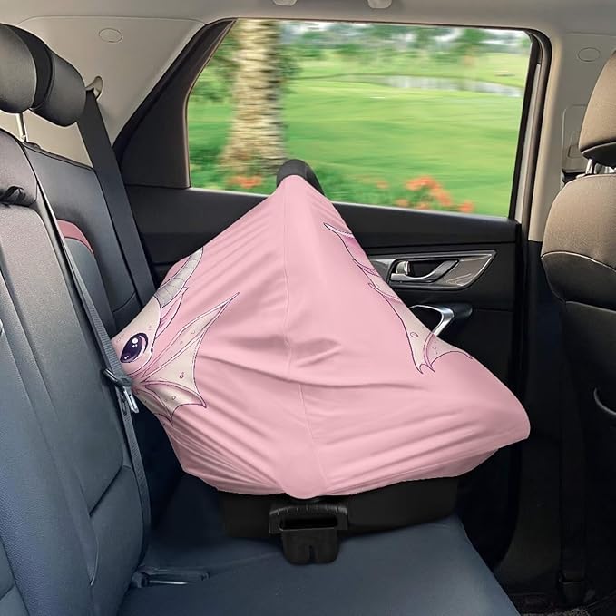 Wanyint Dragon Bubble Tea Pink Stretchy Baby Car Seat Covers Carseat Canopy, Baby Breastfeeding Stroller High Chair Shopping Cart Cover