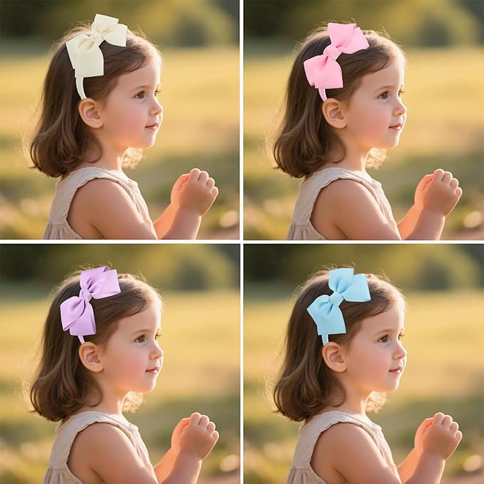 7Rainbows Cute Light Orchid Bow Headband for Girls Toddlers.