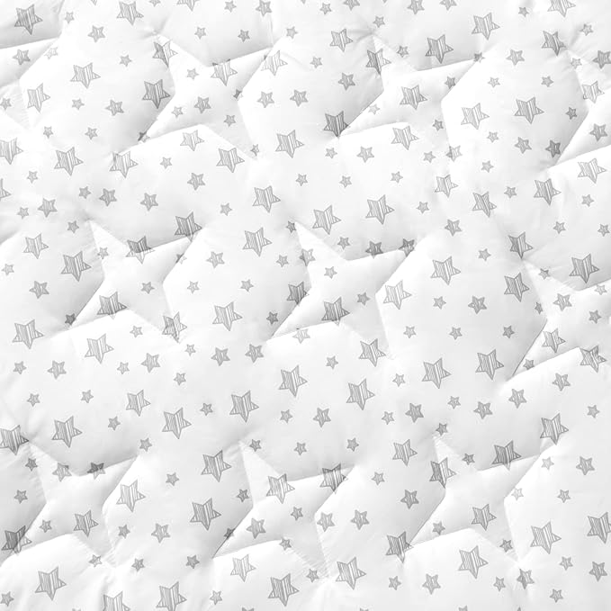 Baby Play Mat Extra Thick, Large, Crawling Mat Non Slip Padded Baby Mats for Playing 79x55 Inches, Baby Playmat Floor Mat for Babies, Toddler, White Star