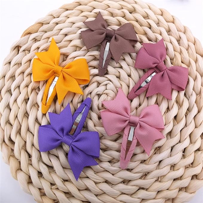 Boutique Baby Hair Clips - Toddler Tiny Hair Bow Snap Clips for Infant Girls Kids (Pinwheel, 24 Colors)
