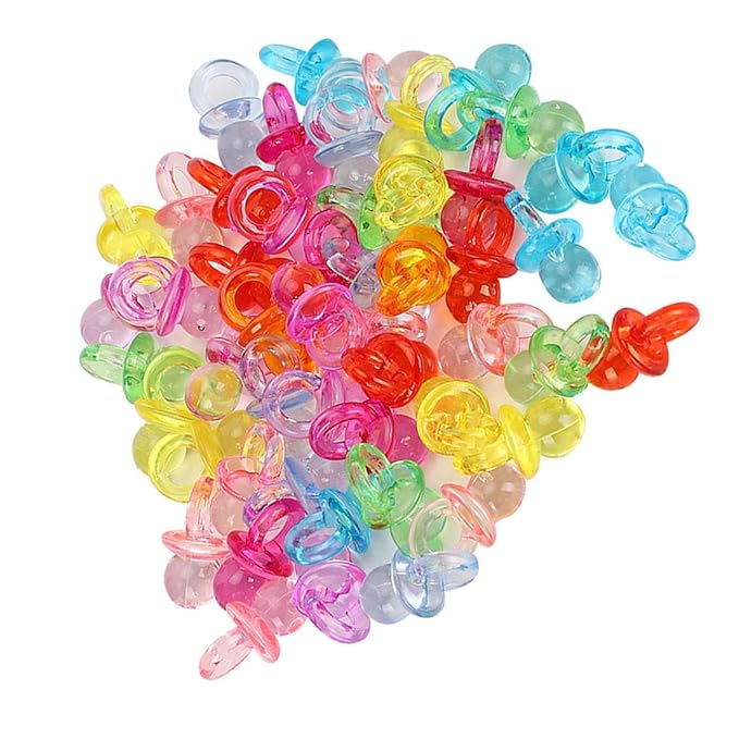 Acrylic Pacifier Decoration Toy Acrylic Pacifier Mini Color Baptism Baby Toys 100pcs Paint Ceramics (#3)